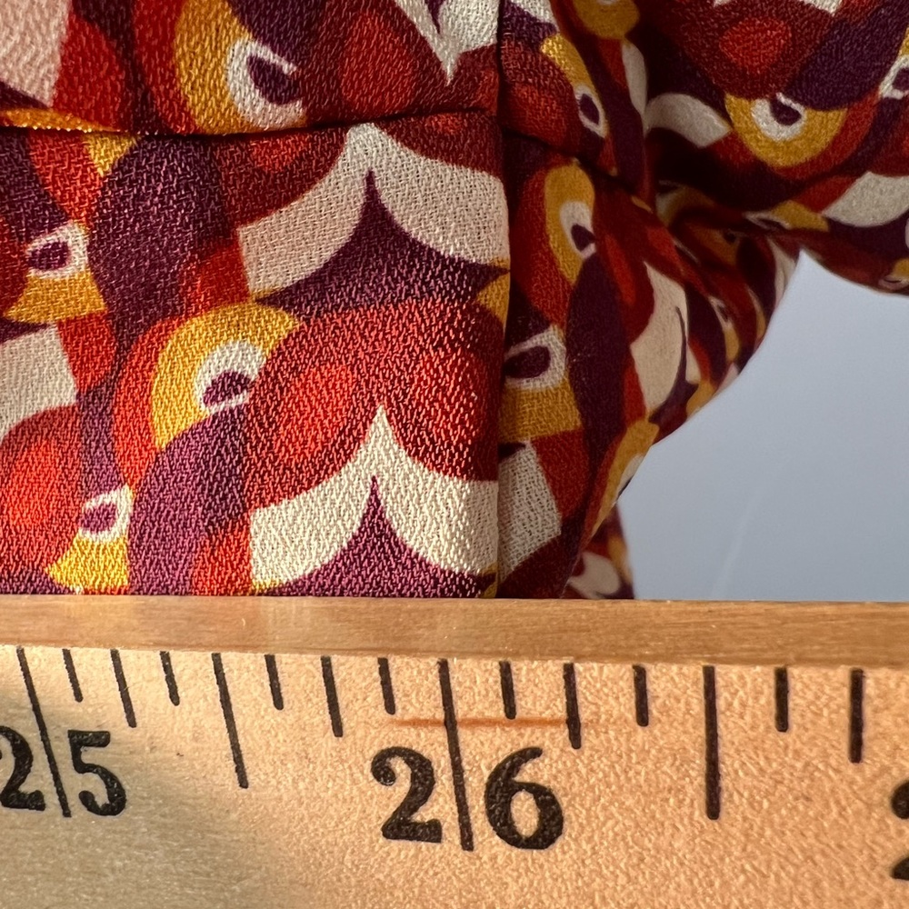 Max Studio rust multi color Fall top blouse - Picture 5 of 8